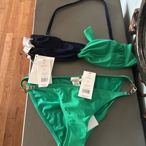 Navy and Green Tory Burch Bathing Suit